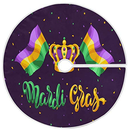 Qilmy Mardi Gras Weihnachtsbaum Rock Mardi Gras Baum Rock Ornament für Mardi Gras Urlaub Party Home Decoration 91,4 cm