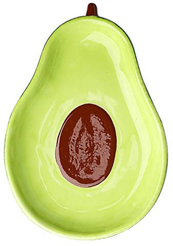 GARNECK Plato de Cerámica en Forma de Aguacate Plato de Cerámica Plato de Salsa Cuencos para Ensaladas de Frutas Aperitivos de Postre
