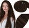 Vivien Braun Extensions Echthaar Tressen zum Einnähen Dunkelstes Braun Tressen Echthaar Extensions Weft Hair Lang 55 cm 100g