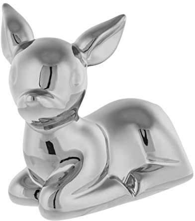 Nordstern Porzellan 'Rehkitz' Silber - 9 x 5 x 7 cm