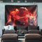 Burning Skull Heavy Metal Music Banner Flaggen Bar Cafe Home Decoration Vintage Rock Band Poster Top Leinwand Malerei Wandaufkleber 96x144cm (38x57)
