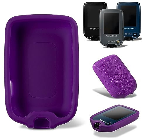 PATCHINGA - Schutzhülle für Freestyle Libre Reader 1, 2 & 3 aus weichem Silikon - stoßfestes Cover mit Anti-rutsch Funktion - schützt vor Schäden und Kratzern - erhältlich in 9 Farben (Lila)