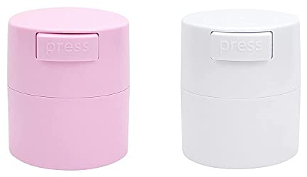 2 x Glue Storage Vacuum Containers for Eyelash Extension Adhesive Lash Lift Adhesive Sealed Vacuum Container keeps adhesives fresh (Pink & White)