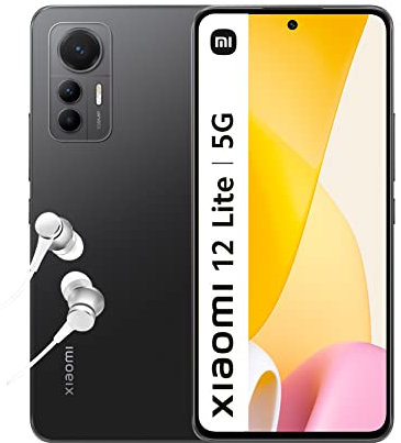 Xiaomi 12 Lite 5G Smartphone+Kopfhörer, 8+256GB Handy ohne Vertrag, 6.55” 120Hz AMOLED Display, 108MP Dreifach-Kamera, 4300mAh, 67W Turbo-Charging, Black (DE Version + 2 Jahre Garantie)