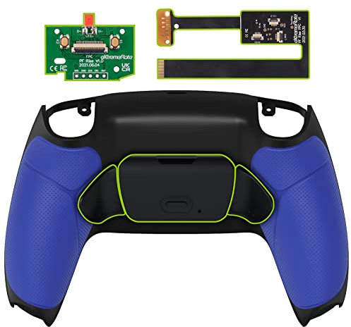 eXtremeRate Programmierbar RISE2.0 Remap Kit für ps5 Controller BDM-010/020 Model, Remap Platine&Backplate Gehäuse&Rücktasten Paddles Umbau Kit für ps5(Berliner Blau Gummiert Griff)-KEIN Controller