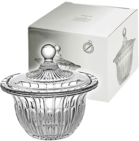 Queensway Home & Dining Decorative Sweet Candy Nuts Storage Serving Crystalline Glass Jar Dish With Lid