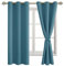 JIUZHEN Blickdicht Vorhänge Gardinen Ösenvorhang für Schlafzimmer Wohnzimmer, Verdunkelungsvorhang mit Vorhang-Krawatten, Türkis, 2 Stück, 160x106cm(HxB)