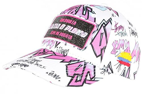 Casquette Plata o Plomo Rose et Bleue Strass Streetwear Colombia - Taille Unique - Rose