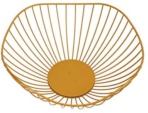 Draht Obstschale, Dekorative Schüssel, Atmungsaktiv Hohl Verdickte Obstkorb Für Küchen Schalter, Hand Gehämmert, Metallgitter-Arbeits Platte Candy Dish Schüssel Für Obst Gemüse Brot