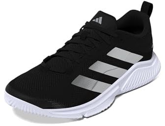 adidas Damen Court Team Bounce 2.0 Indoor, Schwarz/Silber Metallic/Weiß, 9 US