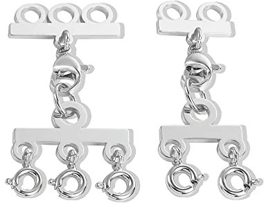 KISSPAT 2 pezzi Chiusura Collane Multiple, Fermagli per Collana a Strati, Piccoli Multifili per Collane Bracciali Gioielli Artigianali