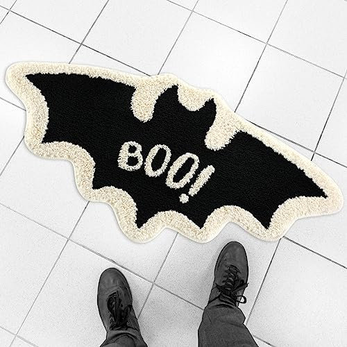 Ceenna Halloween Fledermaus Badematte Sarg Badematte Dekor Halloween Teppich Dekor Schwarz Gothic Geschenk Raumdekorationen Gruselige Hexe Zuhause Fledermaus geformte Matten Sarg Teppiche Fledermaus