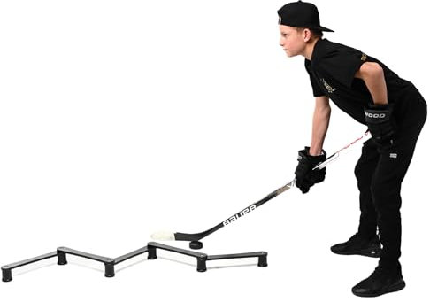 ACE HOCKEY Stickhandling Trainingshilfe, für Puck-Kontrolle, Reaktionszeit und Koordination, stabil, tragbar und verstellbar
