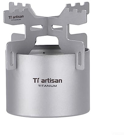 DAZZLEEX fornello ad Alcool Portatile da Campeggio, fornello a Spirito Liquido Leggero in Titanio per Picnic, Escursionismo, Giardino Interno all'aperto, 70 ml