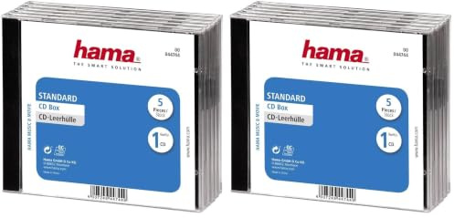 Hama 44744 | CD Jewel Case Single capacity | 10 Pack, Black