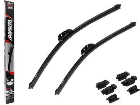 MARUTA Lotus Perl-Effekt Scheibenwischer SET 525mm / 475mm (530mm/475mm) - universal - vorne, Aero-dynamik optimierte Wischerblätter aus exklusiver Silikon/Gummimischung (made in Japan)