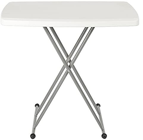 HUOLE Table Pliante, Table de Jardin Plastique,Petite Table D'appoint Rectangulaire Pliante, 75 * 50 * 50/62/74cm Hauteur réglable, pour Une Utilisation en intérieur ou en extérieur