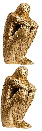 TOPBATHY 2St Figurenskulptur Dekoration Bürodekoration Tischdekoration Lilith-Statue Moderne Dekorationsobjekte Wohnkultur Golddekor Eisenkunstdekor goldene Dekorakzente Kaffetisch Regal