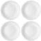 Tradineur - Pack de 4 Platos Hondos Modelo Elba - Ø 24 cm - Vidrio Opal - Apto para lavavajillas y microondas - Ideal para el hogar, Cocina y hostelería