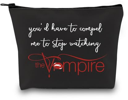 LEVLO Vampir-TV-Show-inspirierte Make-up-Tasche, TVD, Merch, Salvatore Brothers, TVD-Geschenke, Vampir-Liebhaber, Kosmetiktasche, Stop Watching 3uk, modisch