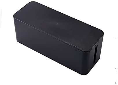 Cable Tidy Box, Large Cable Management Box, Hide and Conceal Extension Blocks and Electrical Cables, Cable Organizer Storage Box for Home Office - 9.25'' x 4.53 x 2.13 (Black)
