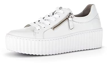 Gabor Damen Low-Top Sneaker, Frauen Halbschuhe,Best Fitting,Plateausohle,straßenschuhe,Strassenschuhe,Sportschuhe,Weiss,40.5 EU / 7 UK