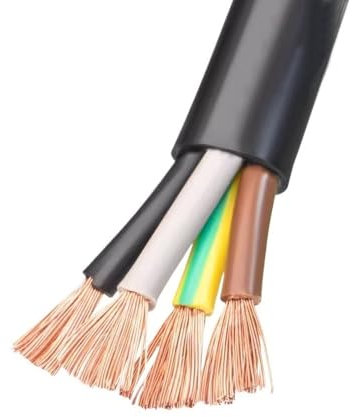 Electrical Wire 1m, Cable Copper Wire 2-5 core, 0.5mm² - 6mm² PVC Wire, RVV Pure Copper Cable(4-core x 2.5mm²)