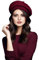 Damen Barrett Mütze Paris Style Baskenmütze dunkel rot Kaschmir Wolle für eleganten Stil Uni Farbe französisch Künstler (Wein Rot)