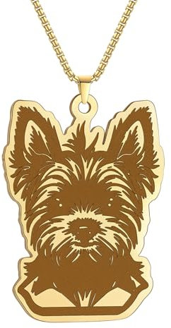 IOETSEUT men's necklaces gothic Funny Yorkshire Terrier Dog Pendant Necklace For Women Cartoon Jewelry Cute Animal Necklace the gift