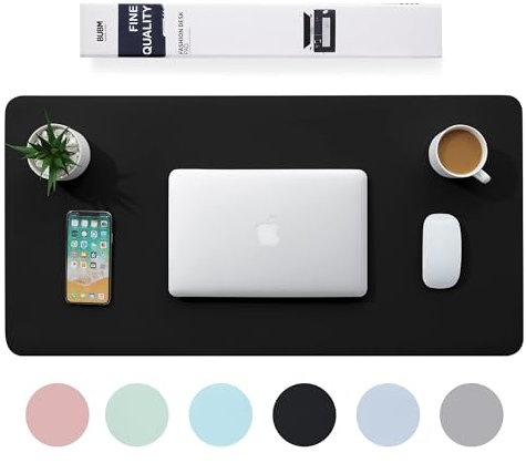 BUBM Desk Mat, Office Desk Pad,PU Leather Desk Blotter (120x60cm) Laptop Desk Mat Waterproof Desk Writing Pad for Office and Home-Black