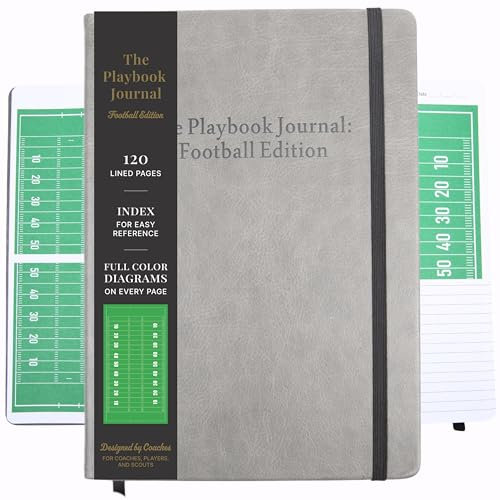 The Playbook Journal Football Playbook Notebook Blank Template Football Journal, American Football Accessories, Football Coaching Supplies, Football Coach Gifts For Men, Gifts For Football Players &