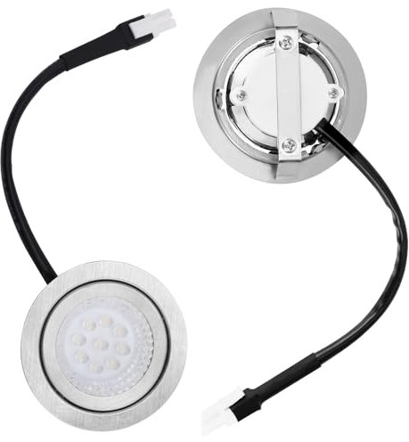 Gosknor 2stk Dunstabzugshauben-Glühbirnen, Edelstahl Dunstabzugshauben-LED-Licht Ersatz für Einbau-Glühbirne in der Küche DC 12V 6500K Dunstabzugshauben-Lichtzubehör für Küche