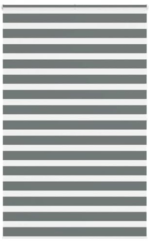 vidaXL Doppelrollo Dunkelgrau 140x200 cm Stoffbreite 135,9 cm Polyester