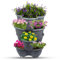 Faboer Set of 6 Black Stackable Trio Strawberry Planter Pot Vegetables Potatoes, Tomatoes, Flowers, Fruits Garden Patio Outdoor Self Watering Vertical Flower Pot