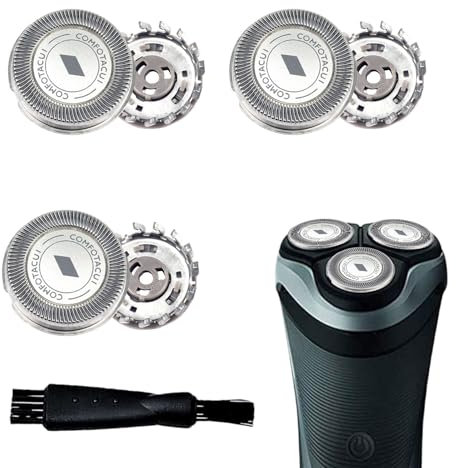 Cosmeria 3 Packungen SH30 Ersatz-Scherkopf für Philips Series 1000, 2000, 3000 Rasierer, Ersatzklingen für Philips Herrenrasierer mit Reinigungsbürste