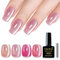 Yueshop Cat Eye Gel Nail Polish,4 Colors Summer Jelly Glass Crystal Nude Pink Series Magnetic Gel Nail Polish Soak Off UV LED Nail Varnish For Nail Art DIY Home, 8ml