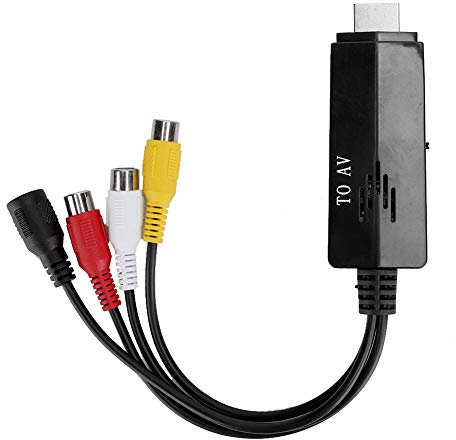 Zum AV -HD -Videokonverter -Adapter für TV VHS VCR DVD -Brenner, Tragbarer Männlicher Bis Weiblicher Konverter, Zuverlässiger Zusammengesetzter zu -Konverter, Black