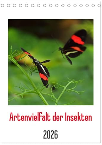 Artenvielfalt der Insekten (Tischkalender 2026 DIN A5 hoch), CALVENDO Monatskalender: Farbenfrohe und formenreiche Artenvielfalt der Insekten in ... Makroaufnahmen gezeigt. (CALVENDO Tiere)