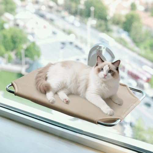 LORESJOY Hamac Chat Fenetre, Hamac pour Chat Pliable | Lit de Fenêtre avec Ventouses Puissantes, Supporte Jusqu'à 20kg, Bain de Soleil, Lit pour Animaux de Compagnie