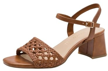 Marco Tozzi Damen Sandale weiches Feel Me Fußbett weiches Innenfutter Vegan Zeitlos, braun (COGNAC), 42 EU