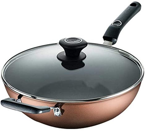 GSZCCZS Padella wok wok pentola antiaderente ispessita con pellicola con pentola antiaderente a induzione a gas e padelle impostare la visione di pentole non friggibili