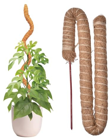 Monstera Tuteur en Coco 90 cm Bâton de Mousse Flexible pour Monstera avec Accessoires, Tige pour grimpantes, Support Naturel