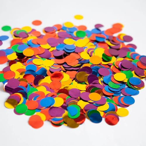 Tim&Lin Rainbow Foil Confetti, Colorful Round Dots Glitter Table Confetti, Sparkling for Party Decorations (50 g)