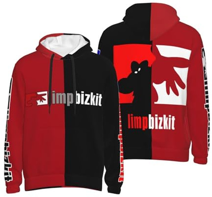 AUIPOTY Herren Hoodie Li%mp Print Langarm Sweatshirt mit Kapuze Novelty Schwarz Biz%ki$t Kapuzenpullover Pullover für Männer Teenager Jungen Fans Bkleidung Geschenk