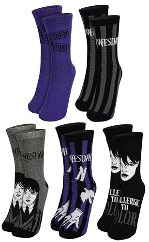 Wednesday Socken für Damen - Frauen Sneaker Strümpfe 38-43 (5er Pack)
