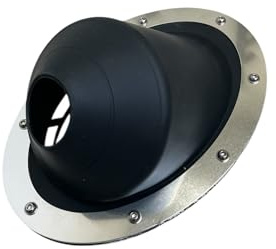 45° Stove Flue Flashing Kit - 60mm Precut with upto 4-Inch Optional Cut Lines - Safe Flue Exit for Tents, Yurts, and Outdoor Structures (Black)