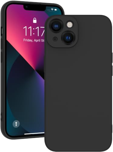 Qasyfanc Soft Silicone Case for iPhone 13 6.1-Inch, Black | Full Camera Protection, Anti-Scratch Microfiber Lining, Slim Soft Touch Shockproof Cover