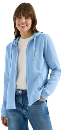 Cecil Langarm Jacke mit Kapuze und Taschen Sporty Light Blue M