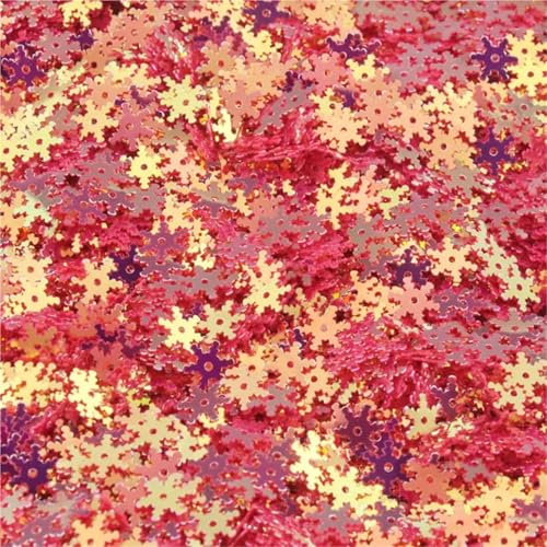 50g Snowflake Shape PVC Sequins Glitter Suitable For Nail Art Sewing Wedding Decoration Confetti(Red)