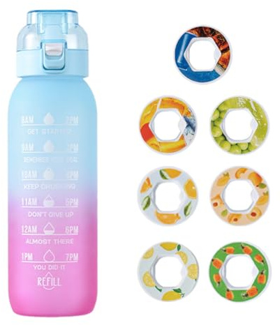 Buhdjfnke Gourde Aromatisée Air 1000 ML, avec 7 Bâtonnets Aromatisés C